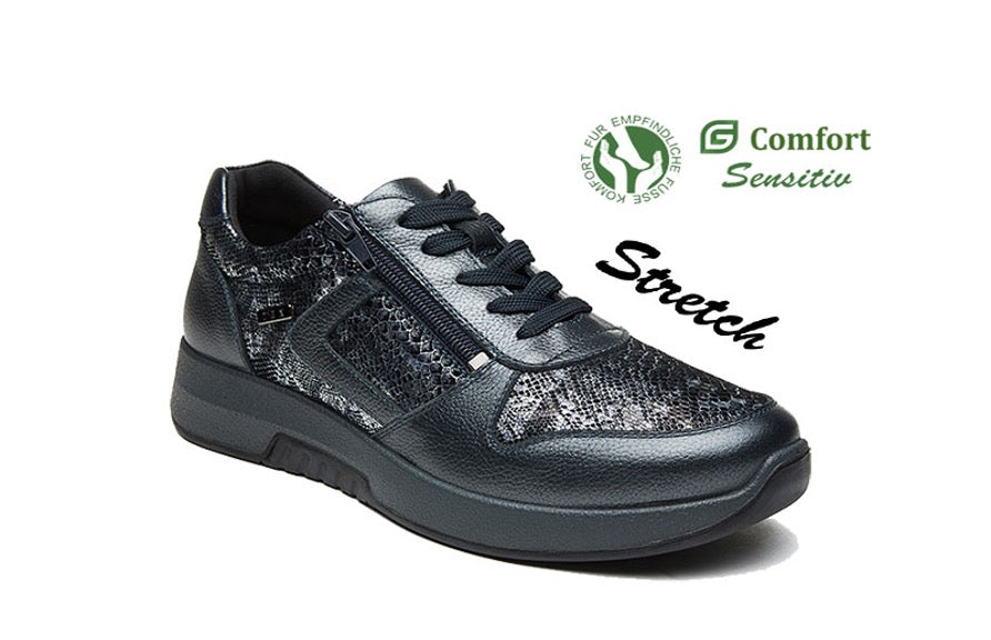 G Comfort 5188-2 LM Blue Metallic Sneakers with Zip