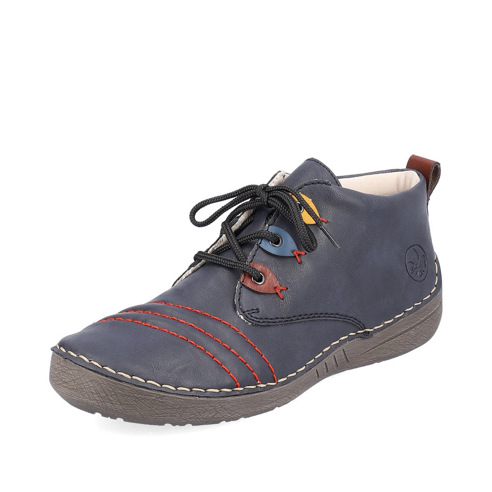 Rieker 52509-14 Navy Blue Combi Lace Shoes