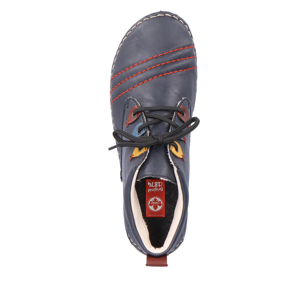 Rieker 52509-14 Navy Blue Combi Lace Shoes