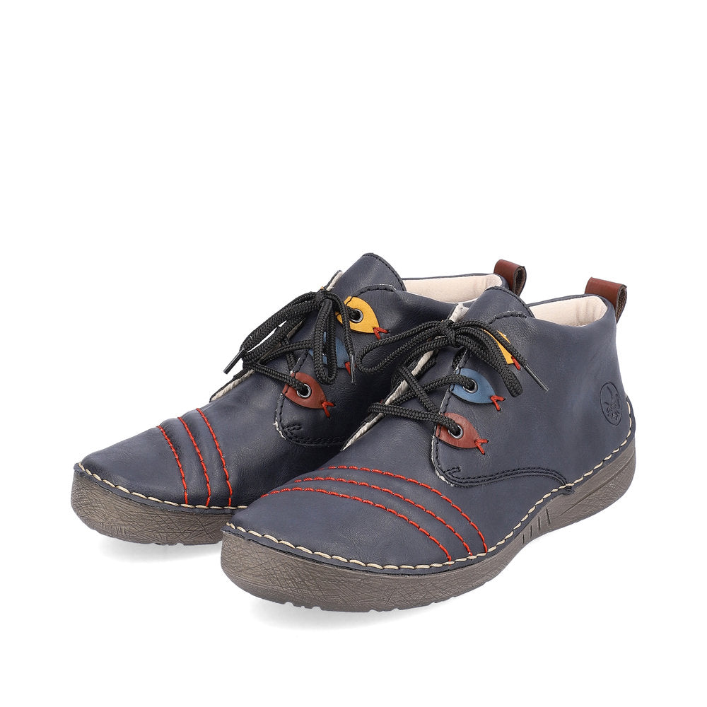 Rieker 52509-14 Navy Blue Combi Lace Shoes