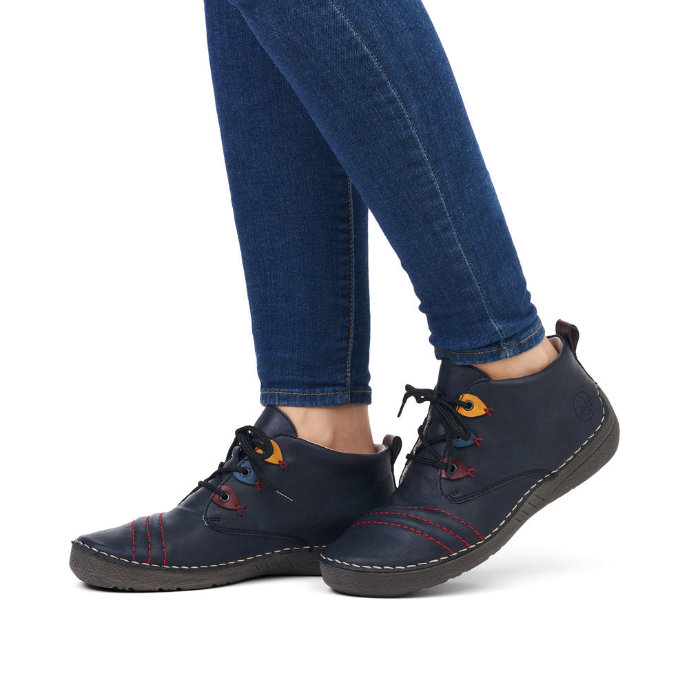 Rieker 52509-14 Navy Blue Combi Lace Shoes