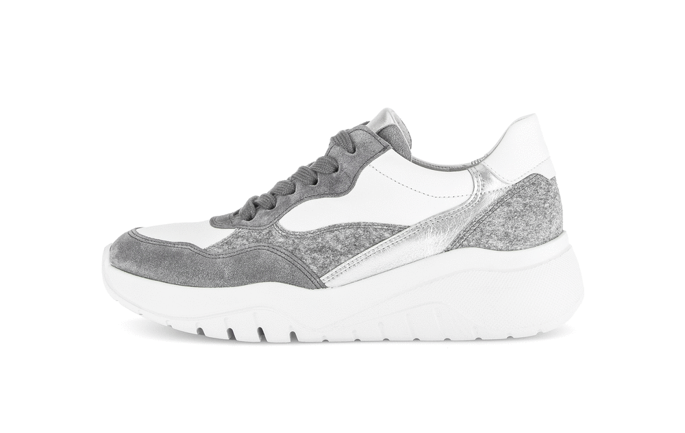 Gabor 53.451.10 Grey Steel, Silver & White Combi Trainers