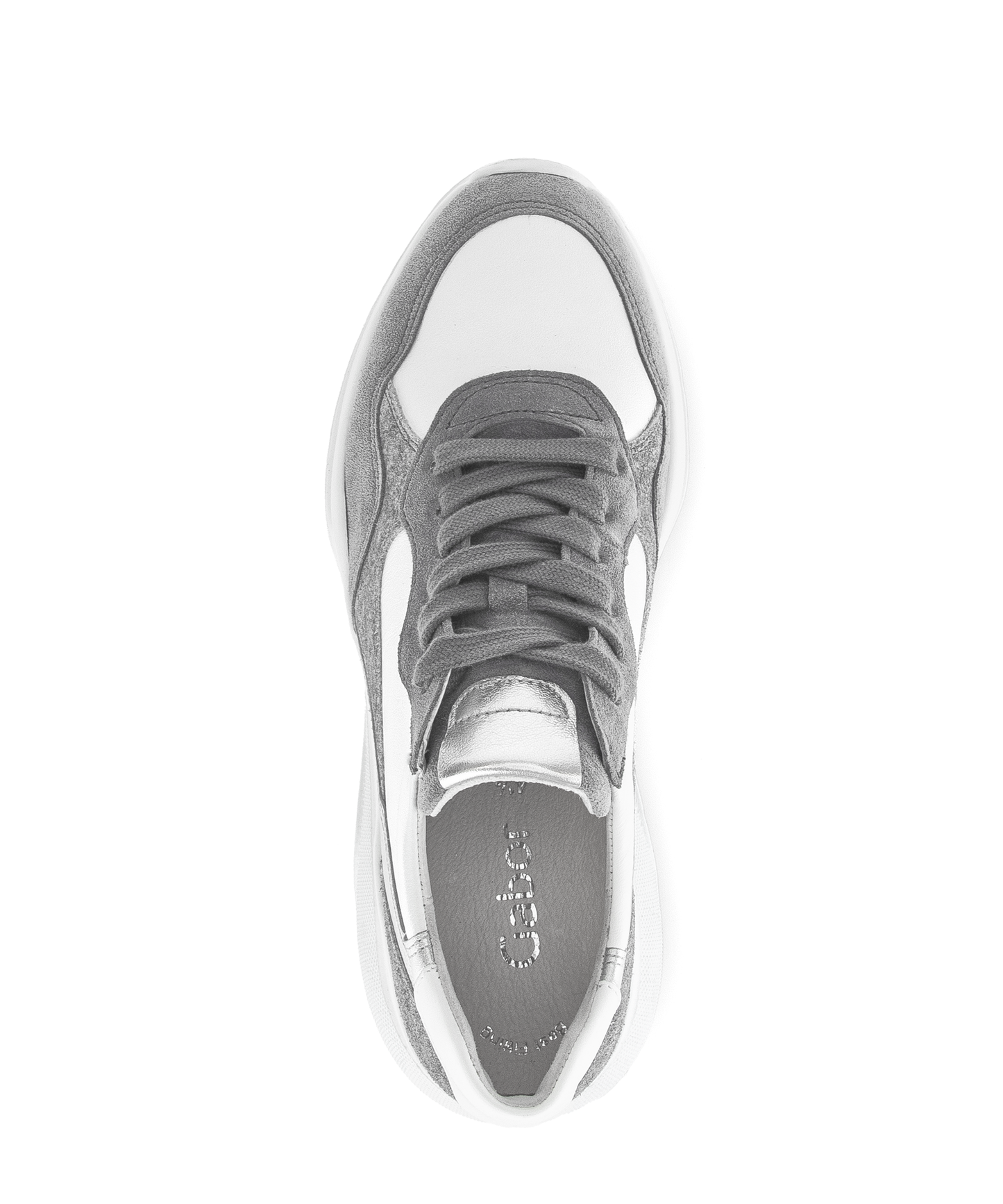 Gabor 53.451.10 Grey Steel, Silver & White Combi Trainers