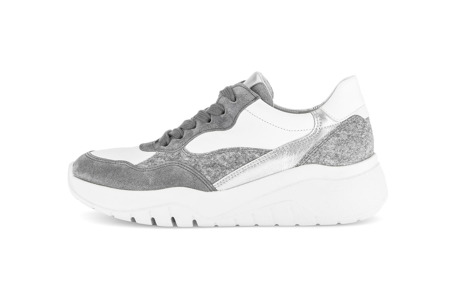 Gabor 53.451.10 Grey Steel, Silver & White Combi Trainers