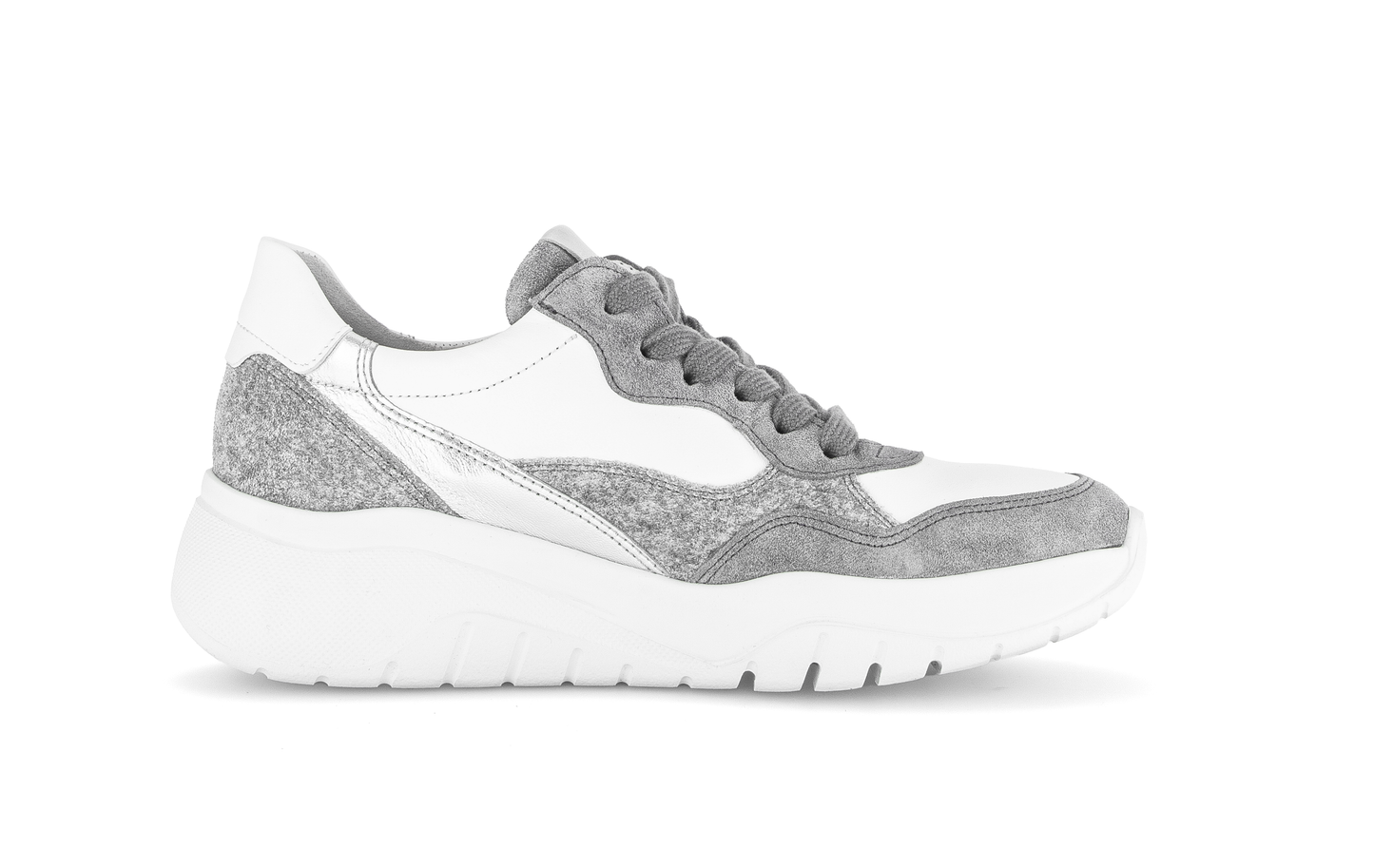 Gabor 53.451.10 Grey Steel, Silver & White Combi Trainers