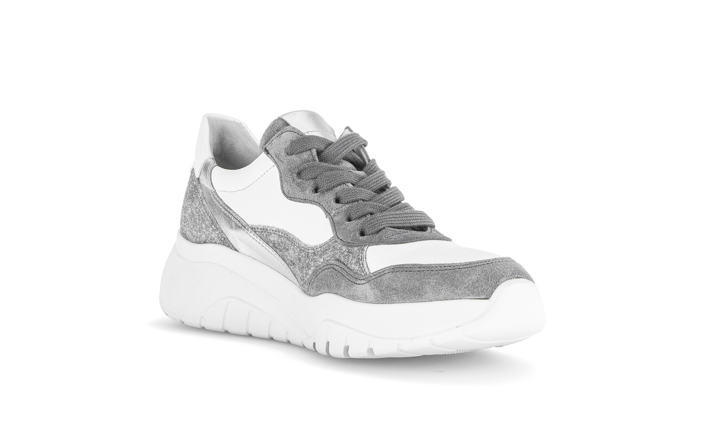 Gabor 53.451.10 Grey Steel, Silver & White Combi Trainers