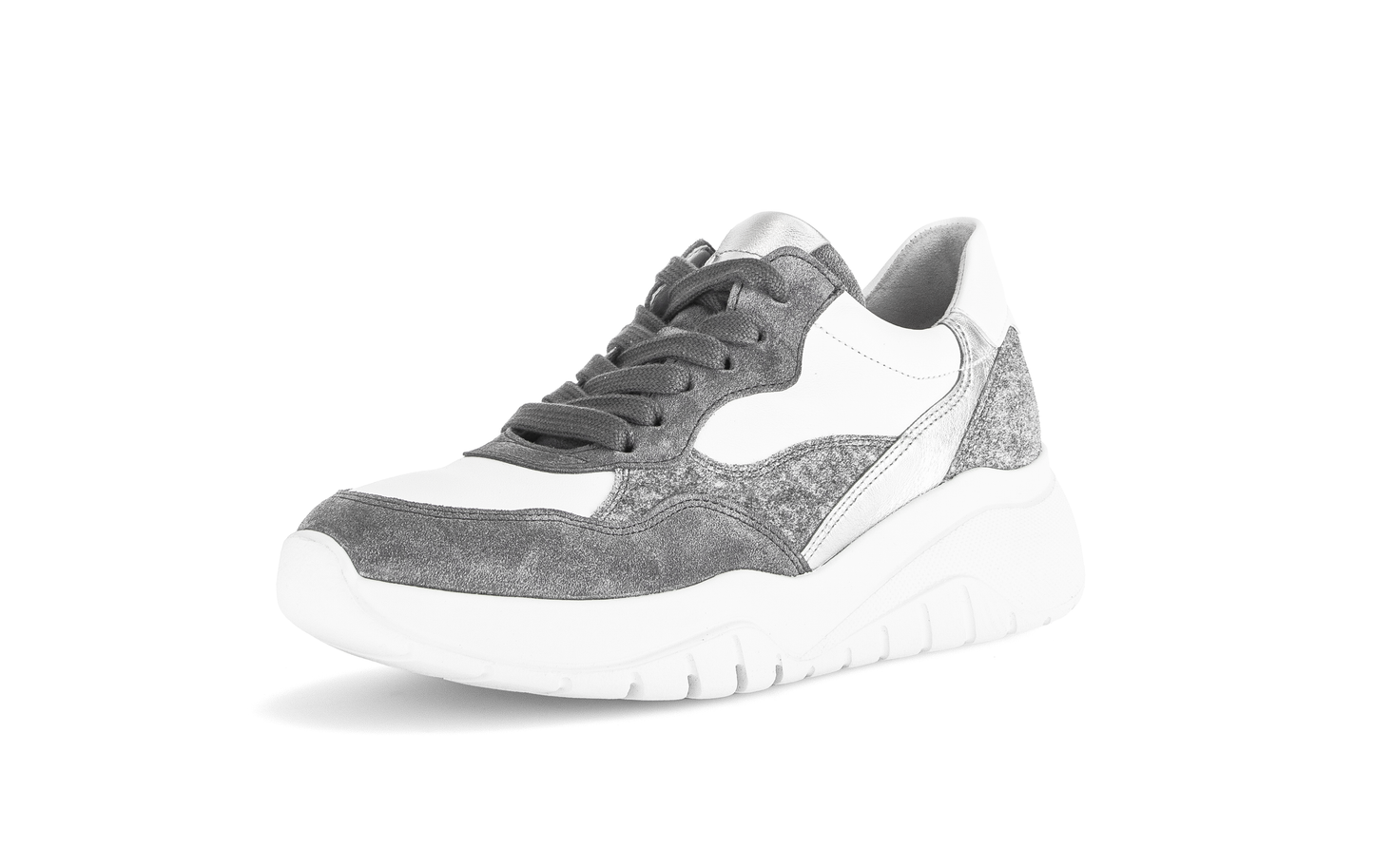 Gabor 53.451.10 Grey Steel, Silver & White Combi Trainers