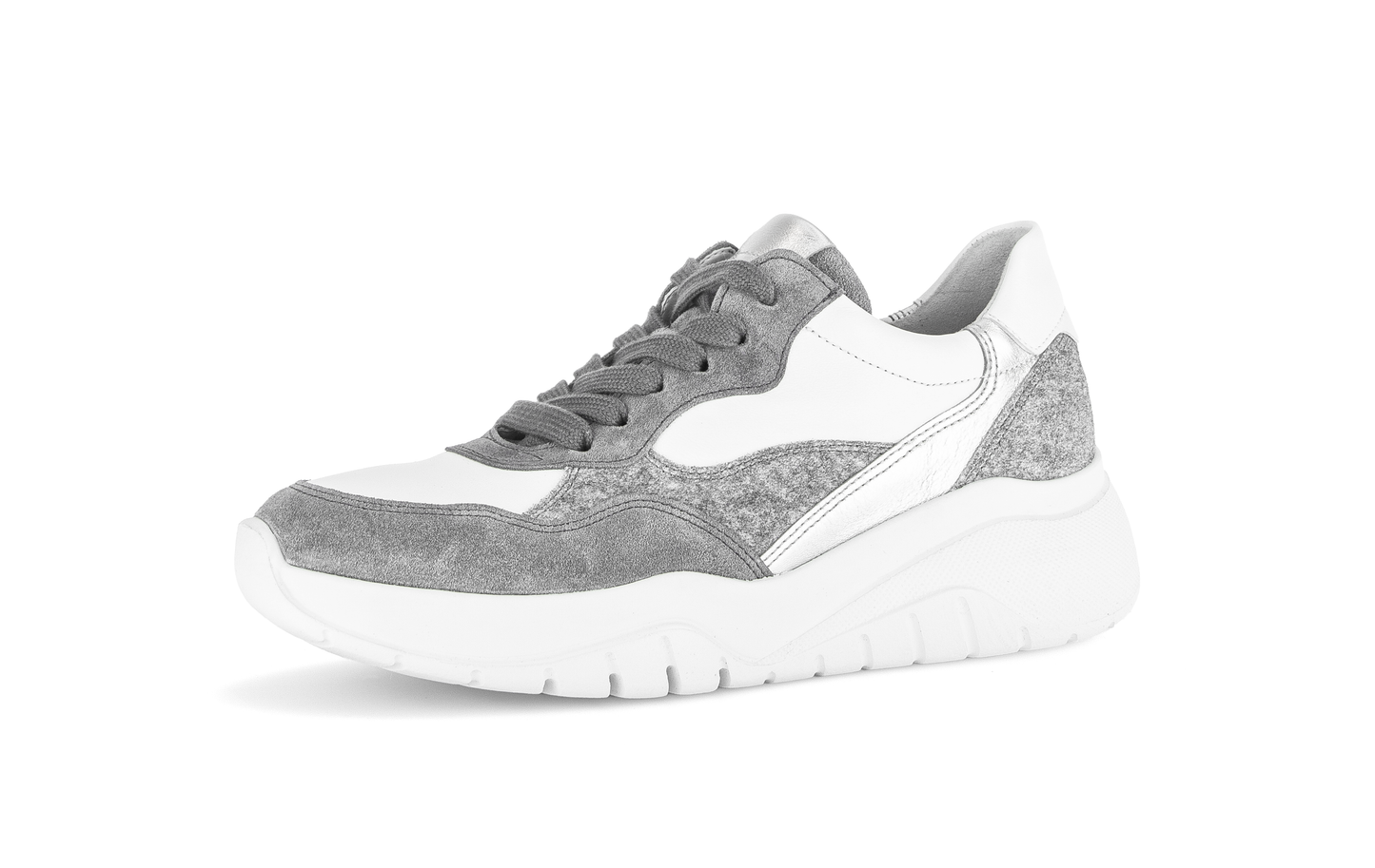 Gabor 53.451.10 Grey Steel, Silver & White Combi Trainers