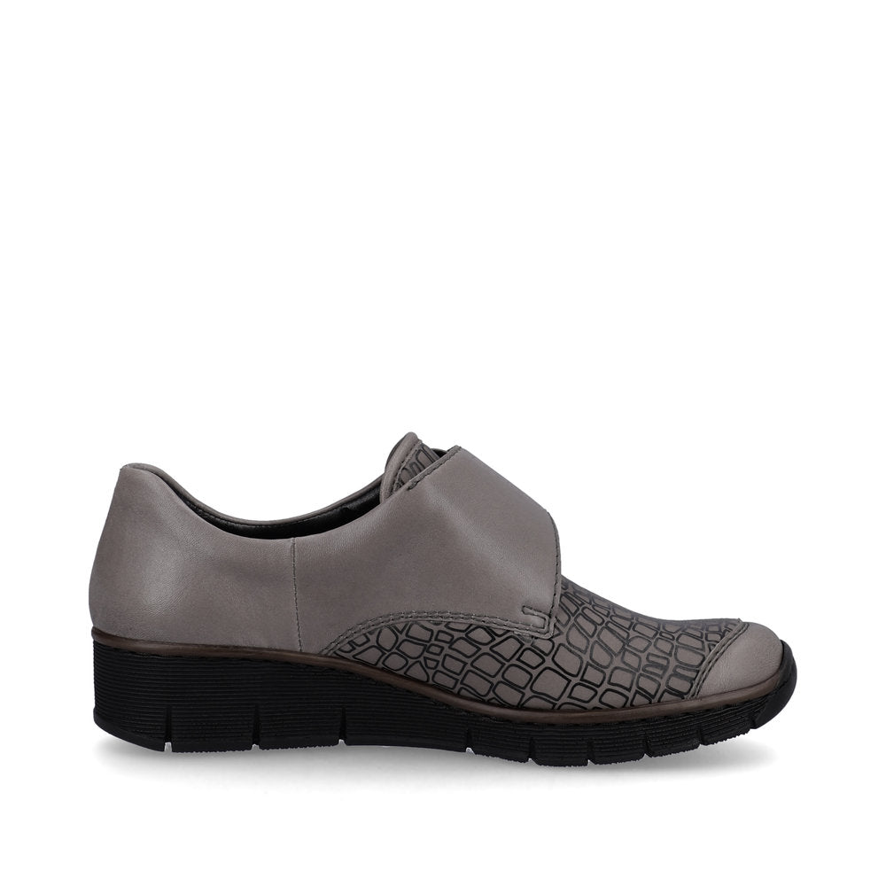 Rieker 537C0-42 Light Grey Velcro Shoes