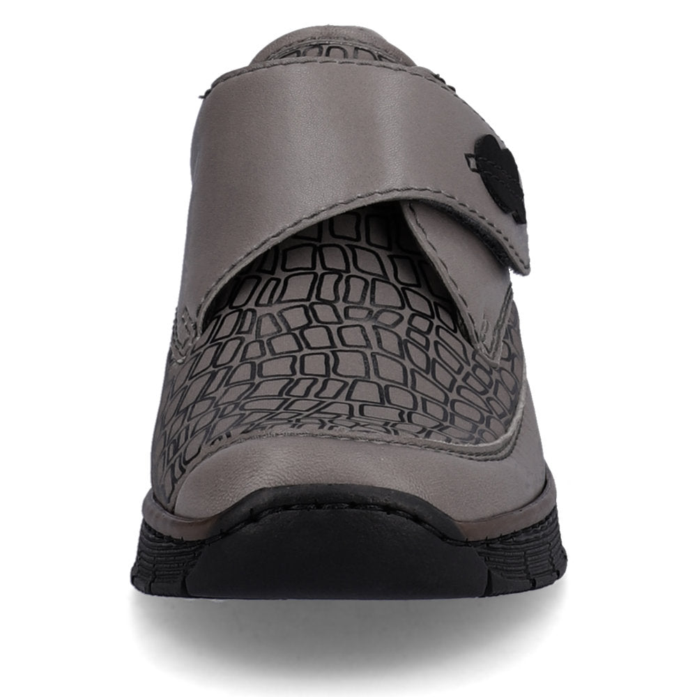 Rieker 537C0-42 Light Grey Velcro Shoes