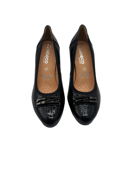 Bioeco by Arka 5402 2035+0083 Black Croc Patent Heels