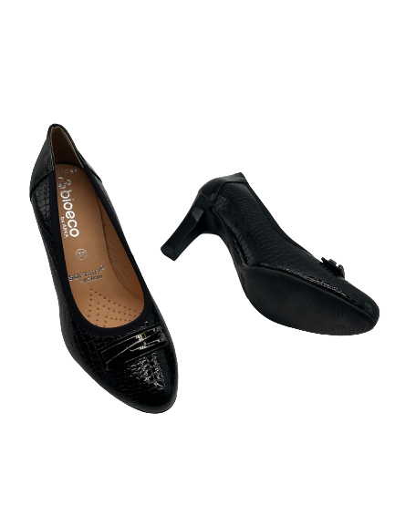 Bioeco by Arka 5402 2035+0083 Black Croc Patent Heels