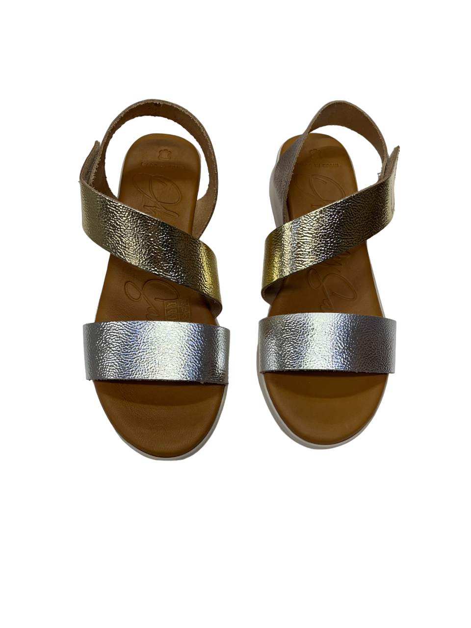 Oh My Sandals 5403 Metallic Combi Velcro Duna Cava Sandals