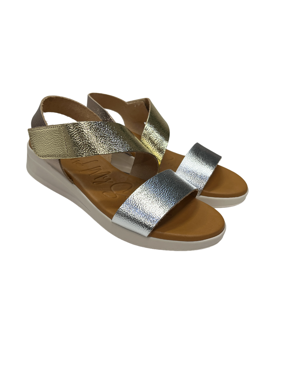 Oh My Sandals 5403 Metallic Combi Velcro Duna Cava Sandals