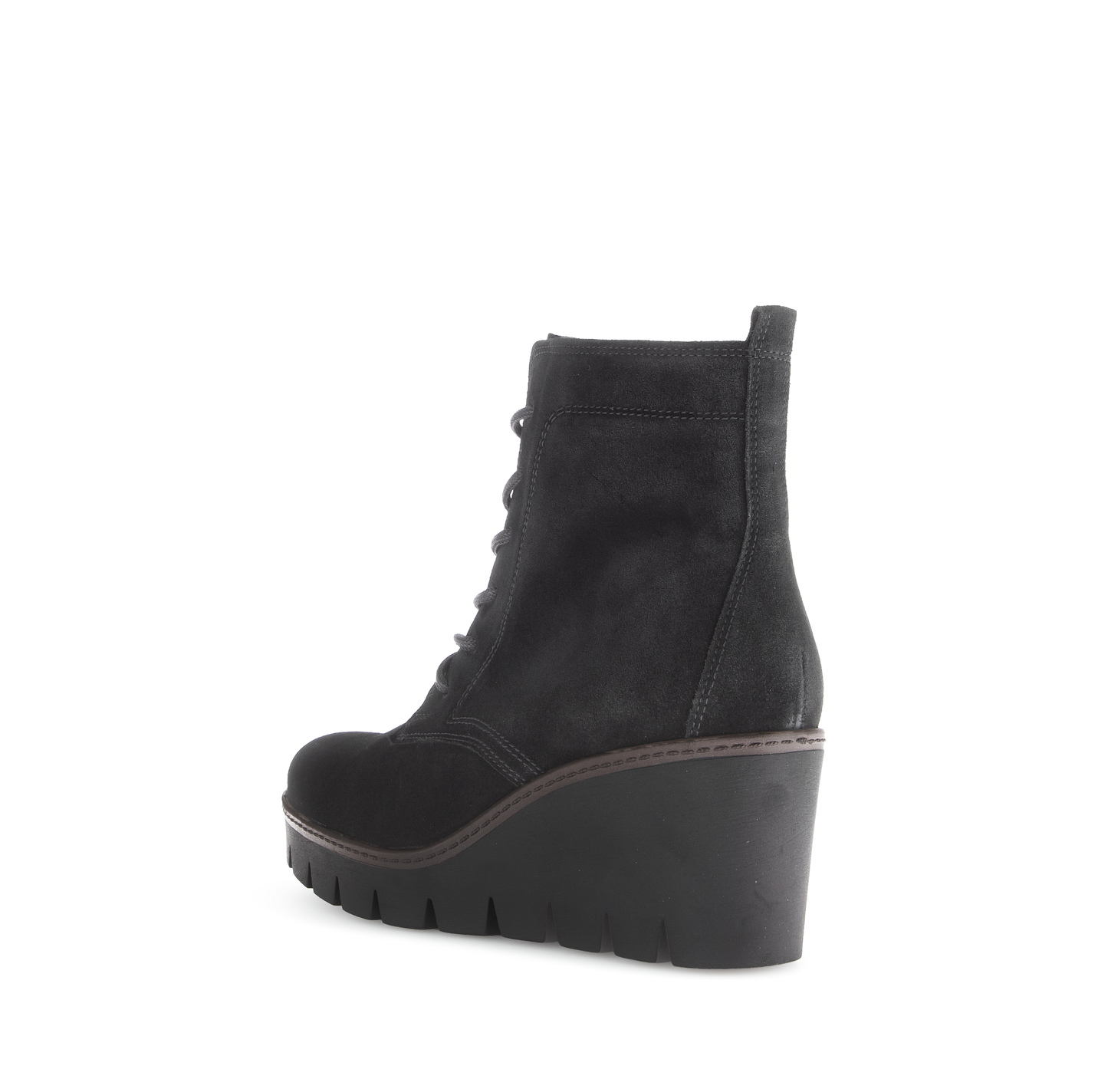 Gabor 54.781.17 Black Wedge Ankle Boots with Laces
