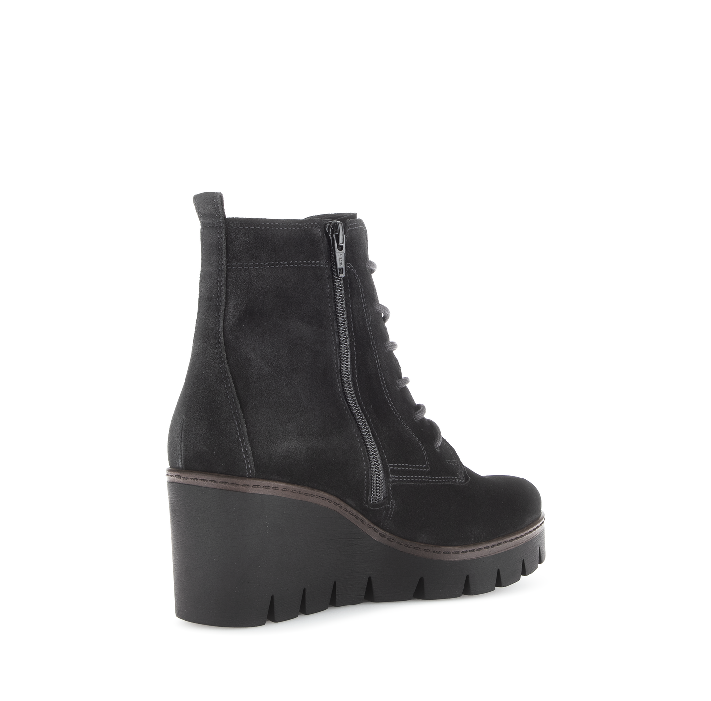 Gabor 54.781.17 Black Wedge Ankle Boots with Laces