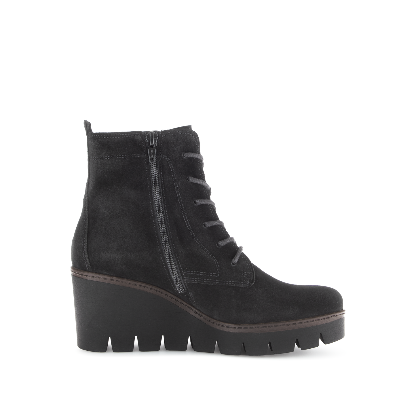 Gabor 54.781.17 Black Wedge Ankle Boots with Laces