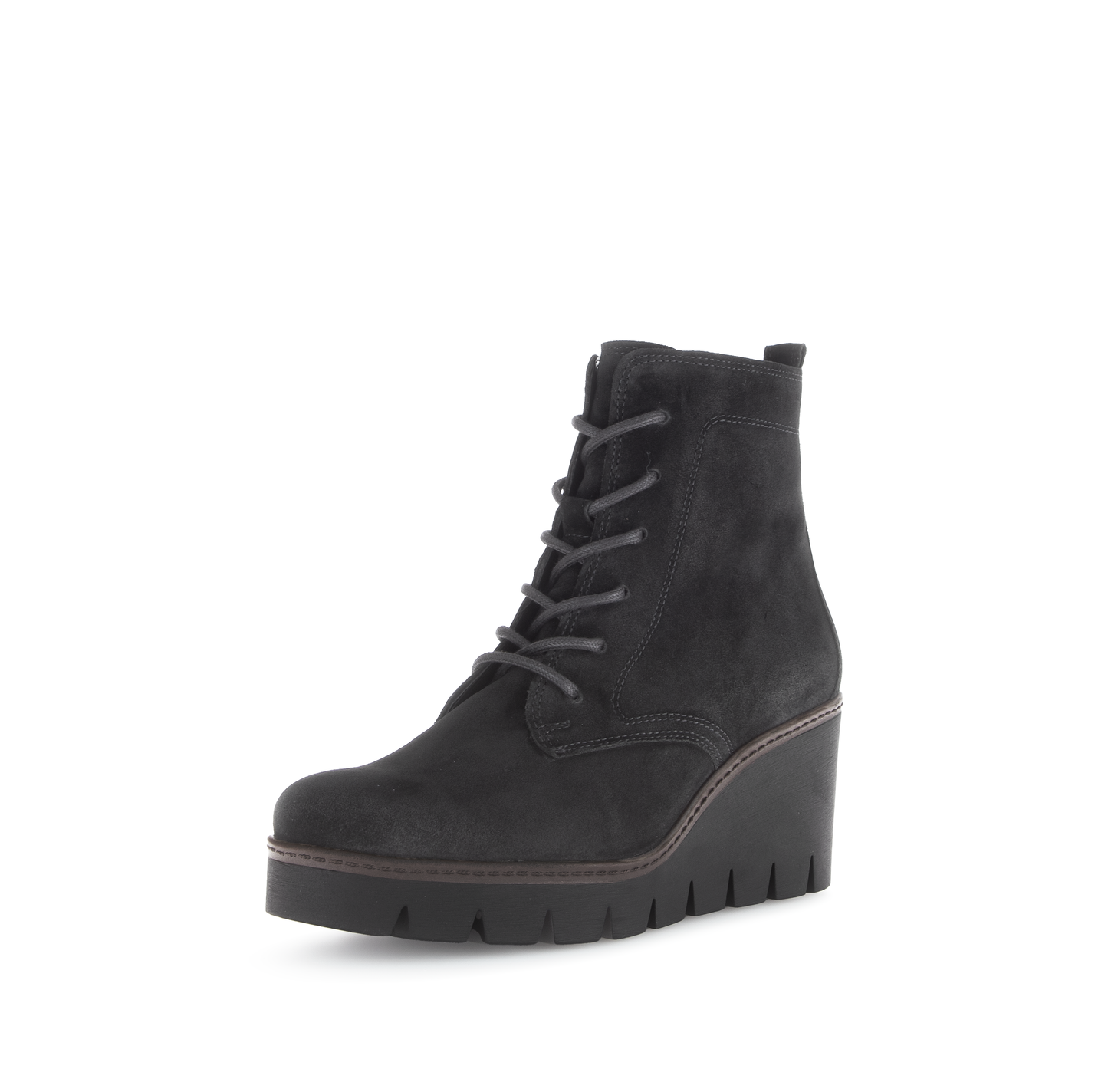 Gabor 54.781.17 Black Wedge Ankle Boots with Laces