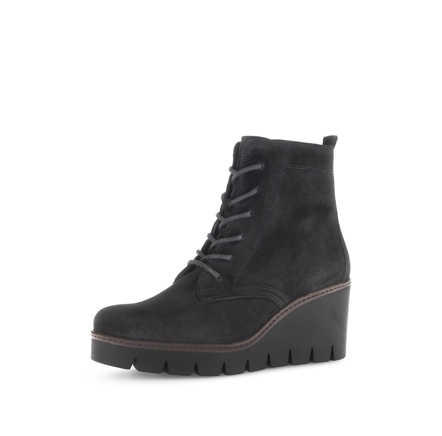 Gabor 54.781.17 Black Wedge Ankle Boots with Laces