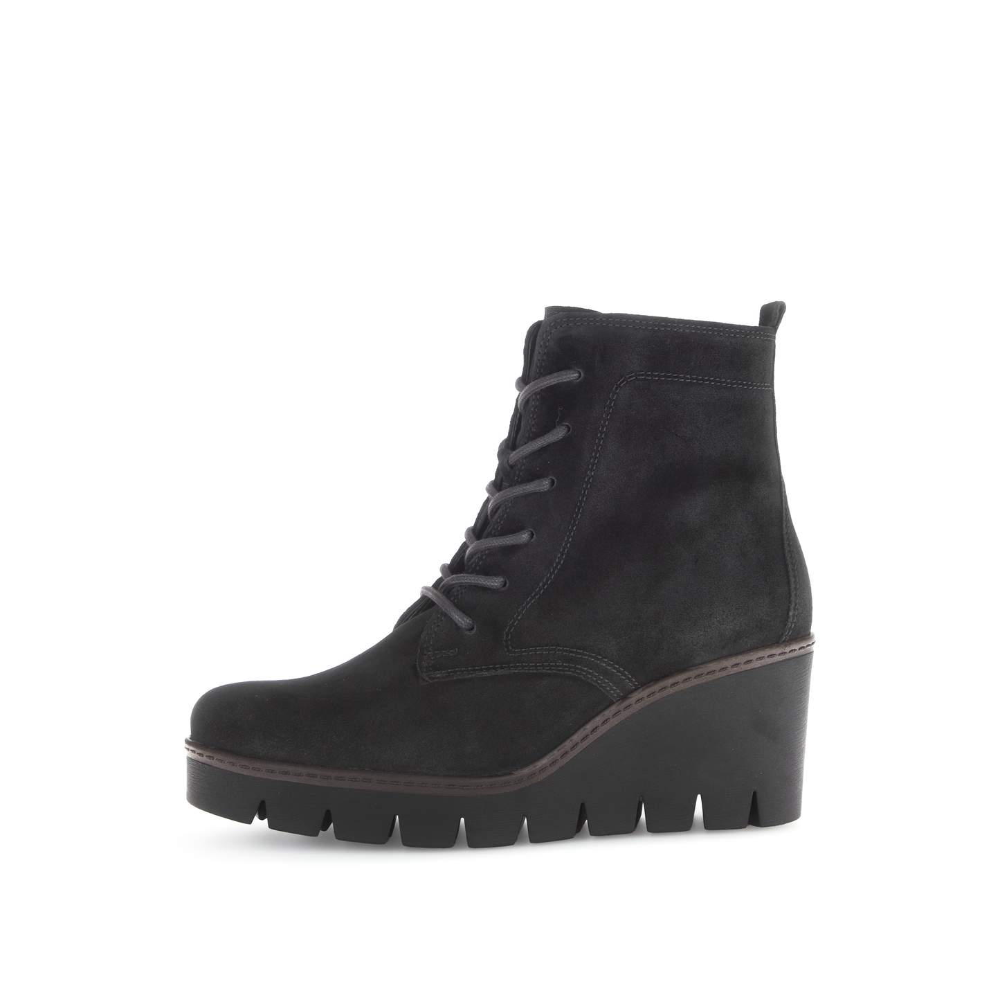 Gabor 54.781.17 Black Wedge Ankle Boots with Laces