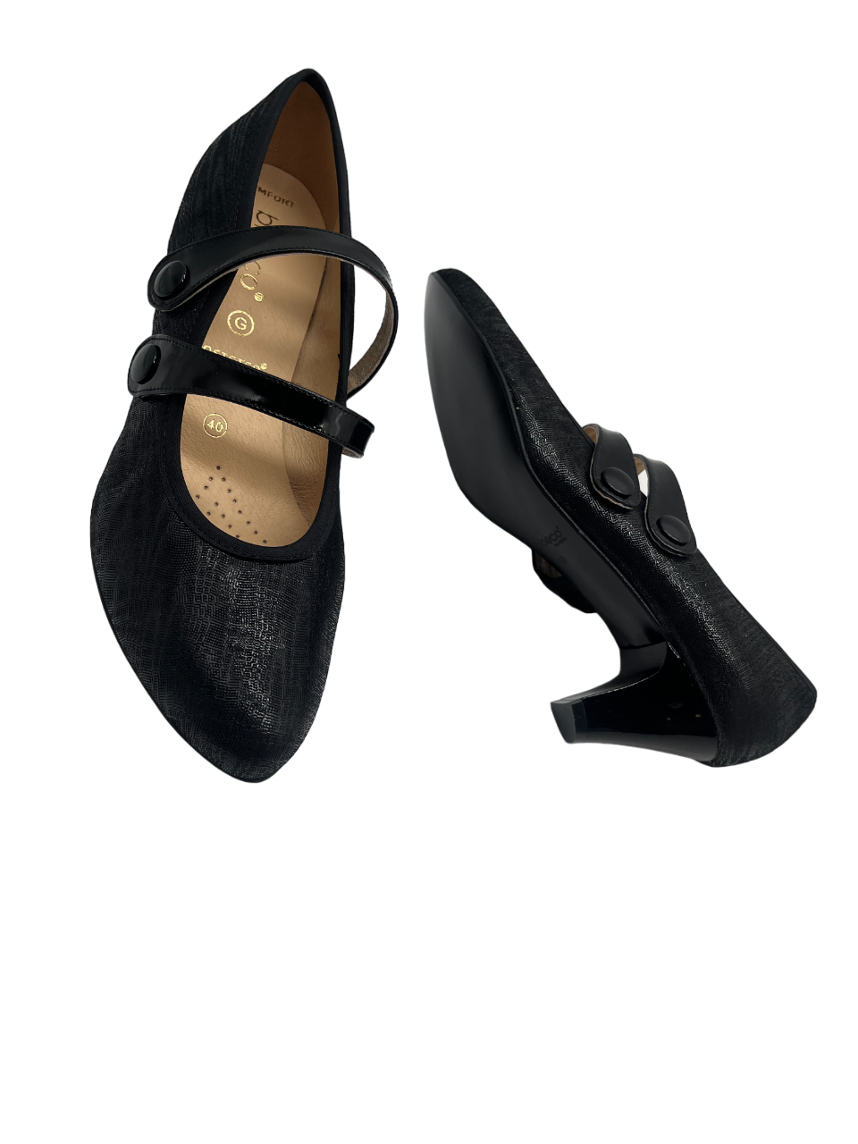 Bioeco by Arka 5536 1234+0083 Black Leather Velcro Heels