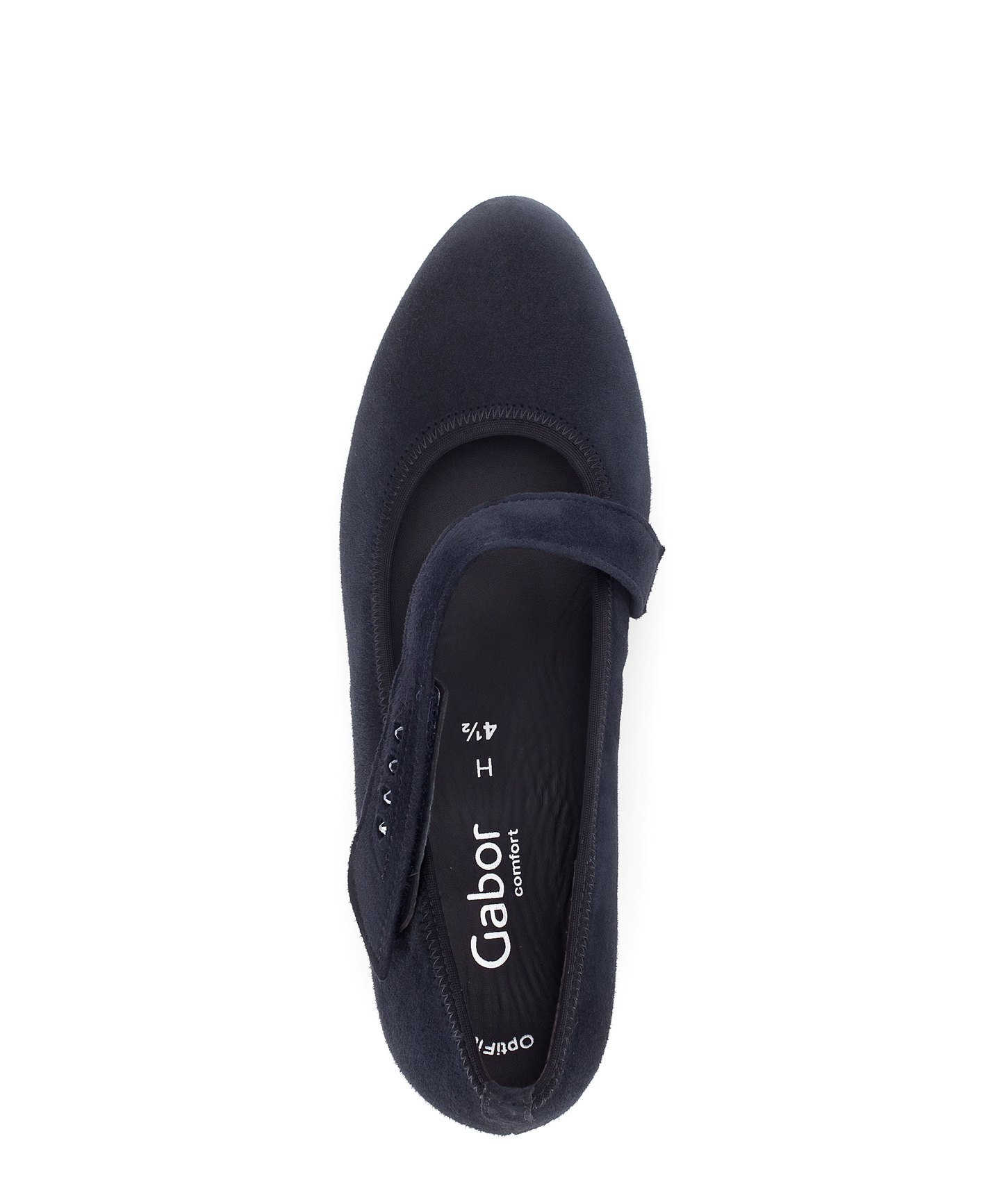 Gabor 56.149.46 Comfort Navy Suede H Fit Velcro Block Heels