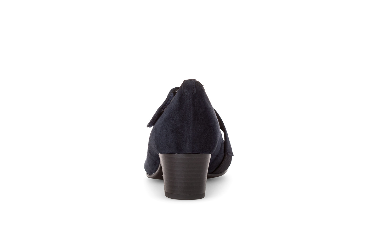 Gabor 56.149.46 Comfort Navy Suede H Fit Velcro Block Heels