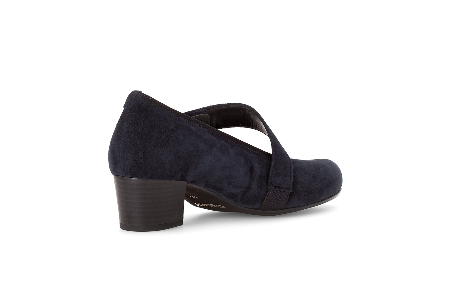 Gabor 56.149.46 Comfort Navy Suede H Fit Velcro Block Heels