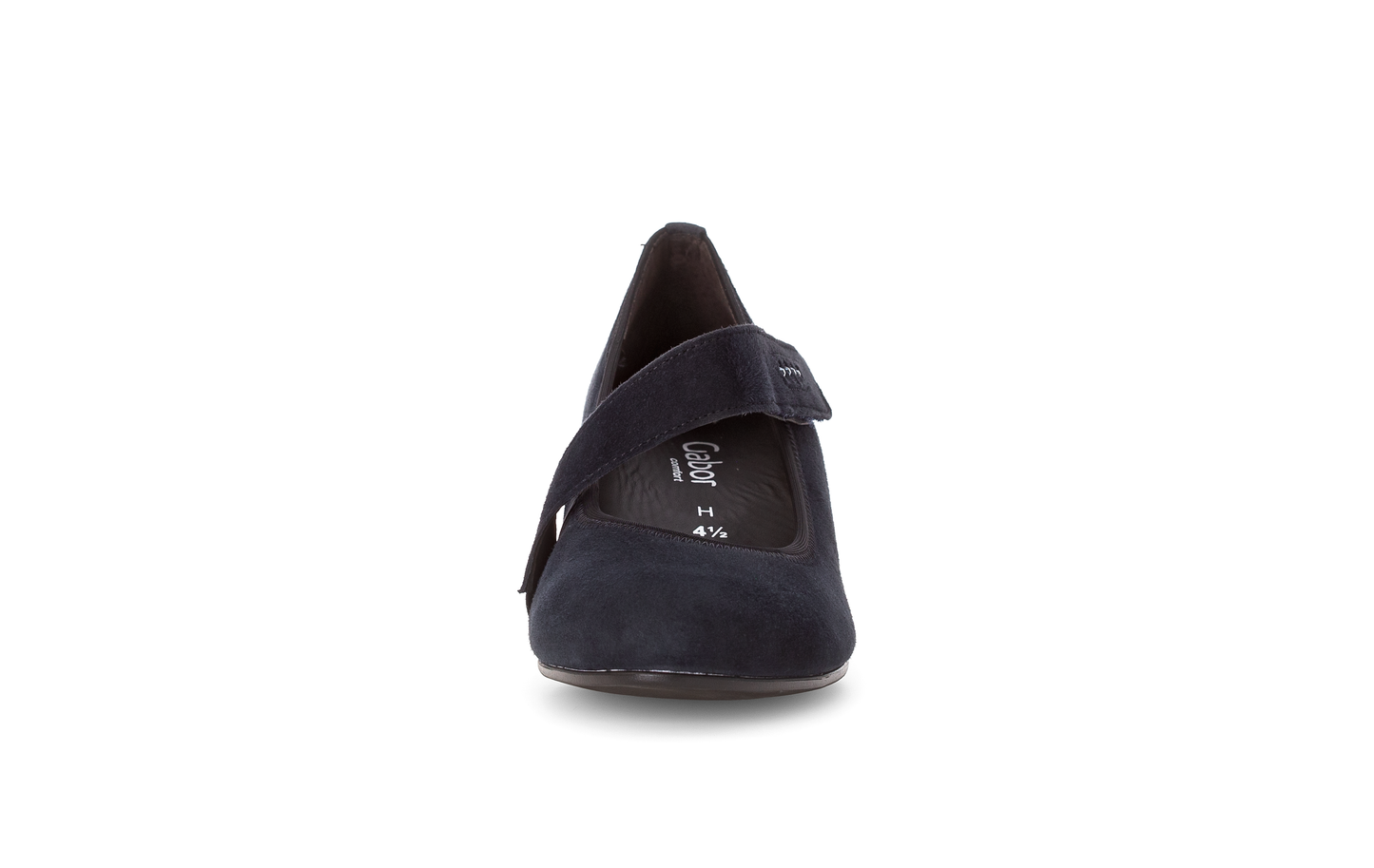 Gabor 56.149.46 Comfort Navy Suede H Fit Velcro Block Heels