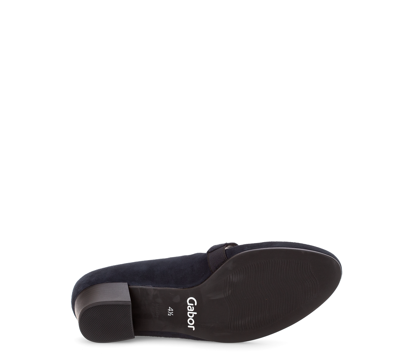 Gabor 56.149.46 Comfort Navy Suede H Fit Velcro Block Heels