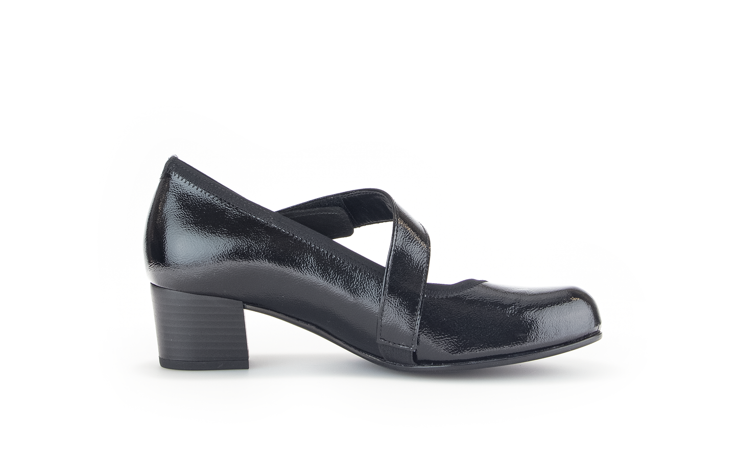 Gabor 56.149.97 Comfort Black H Fit Velcro Block Heels