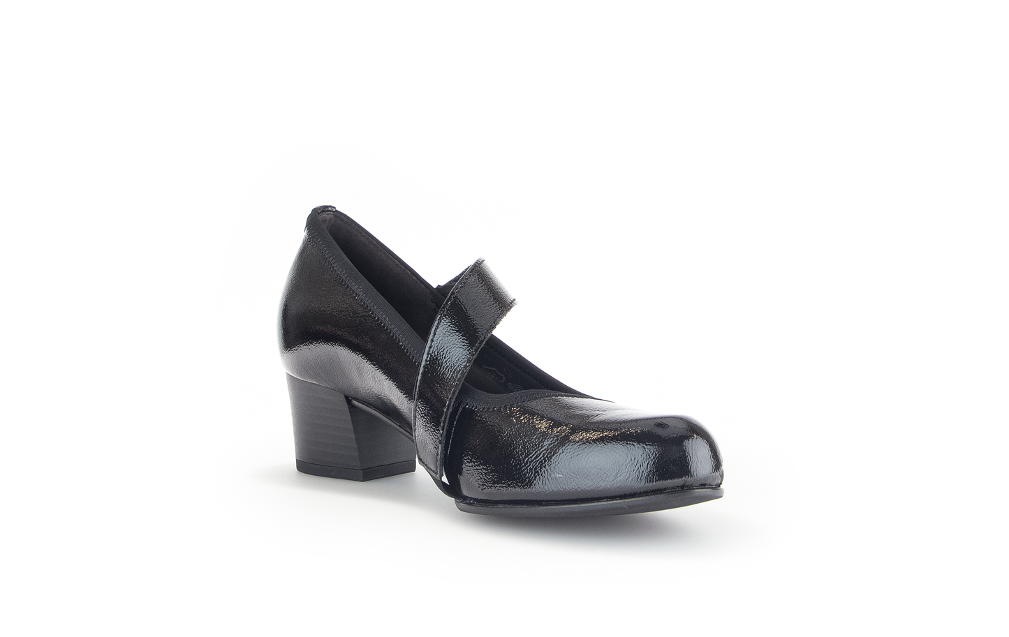 Gabor 56.149.97 Comfort Black H Fit Velcro Block Heels