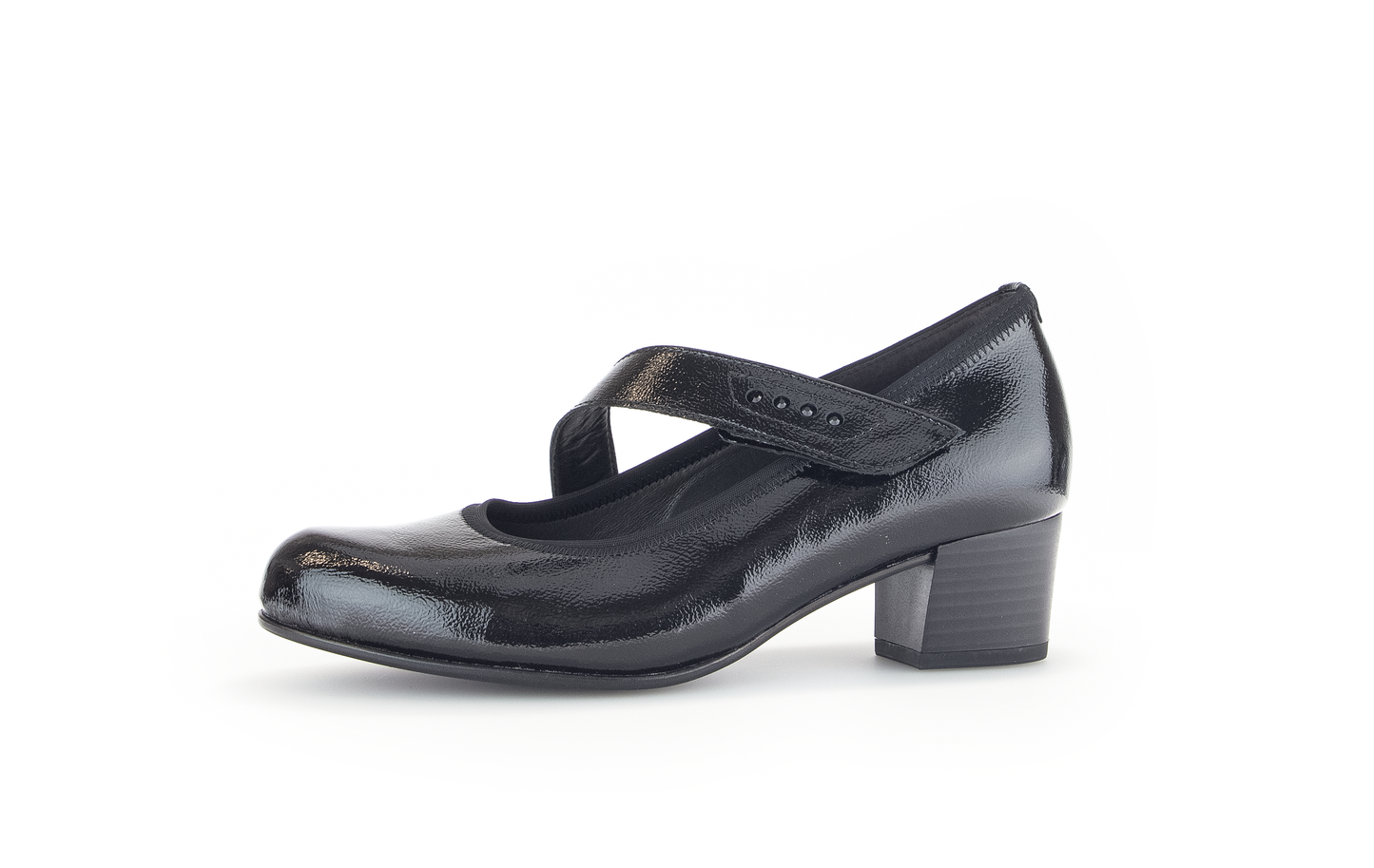 Gabor 56.149.97 Comfort Black H Fit Velcro Block Heels