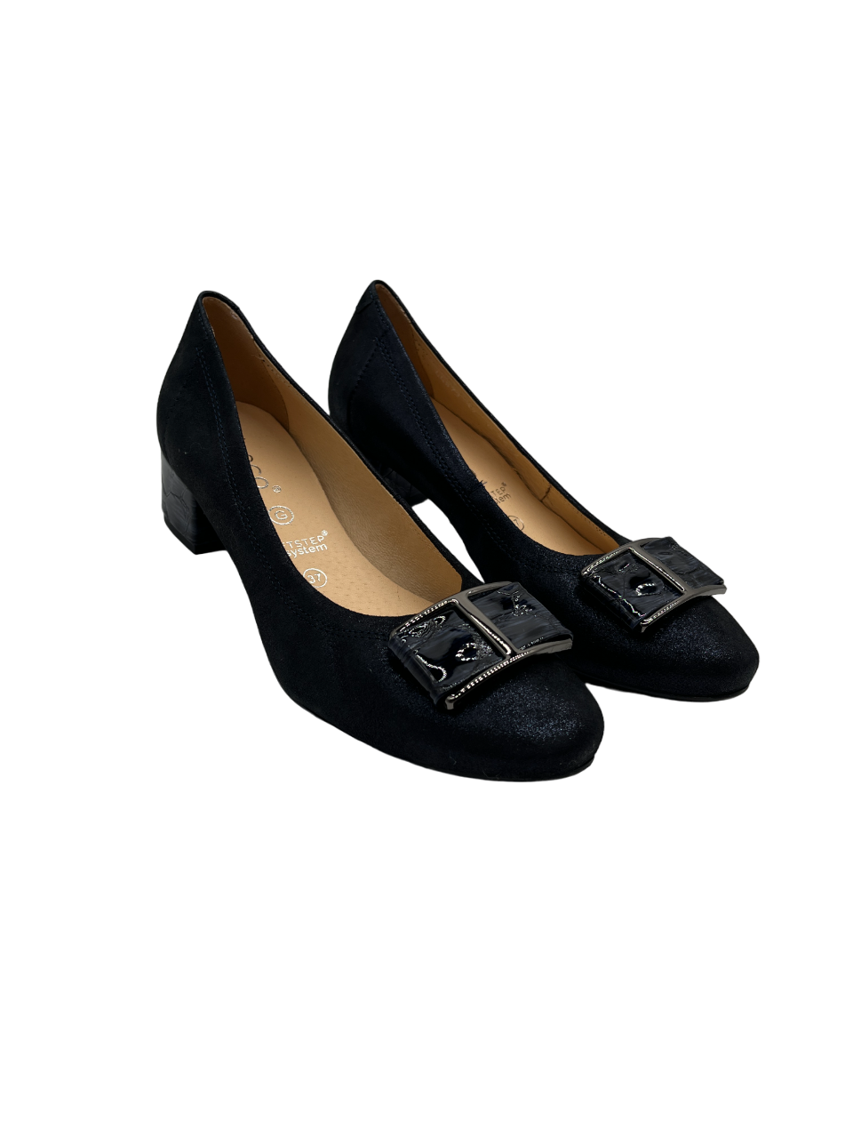Bioeco by Arka 5632 2558+2307+1290 Navy Shimmer Block Heels