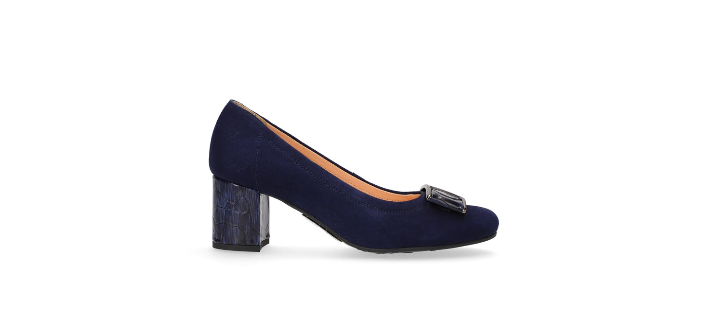 Bioeco by Arka 5754 1217+2307 Navy Suede Block Heels
