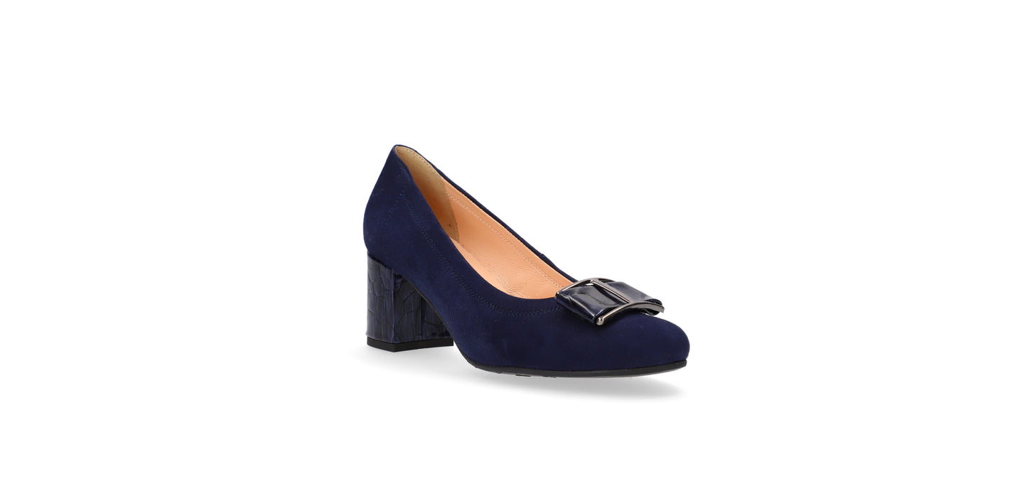 Bioeco by Arka 5754 1217+2307 Navy Suede Block Heels