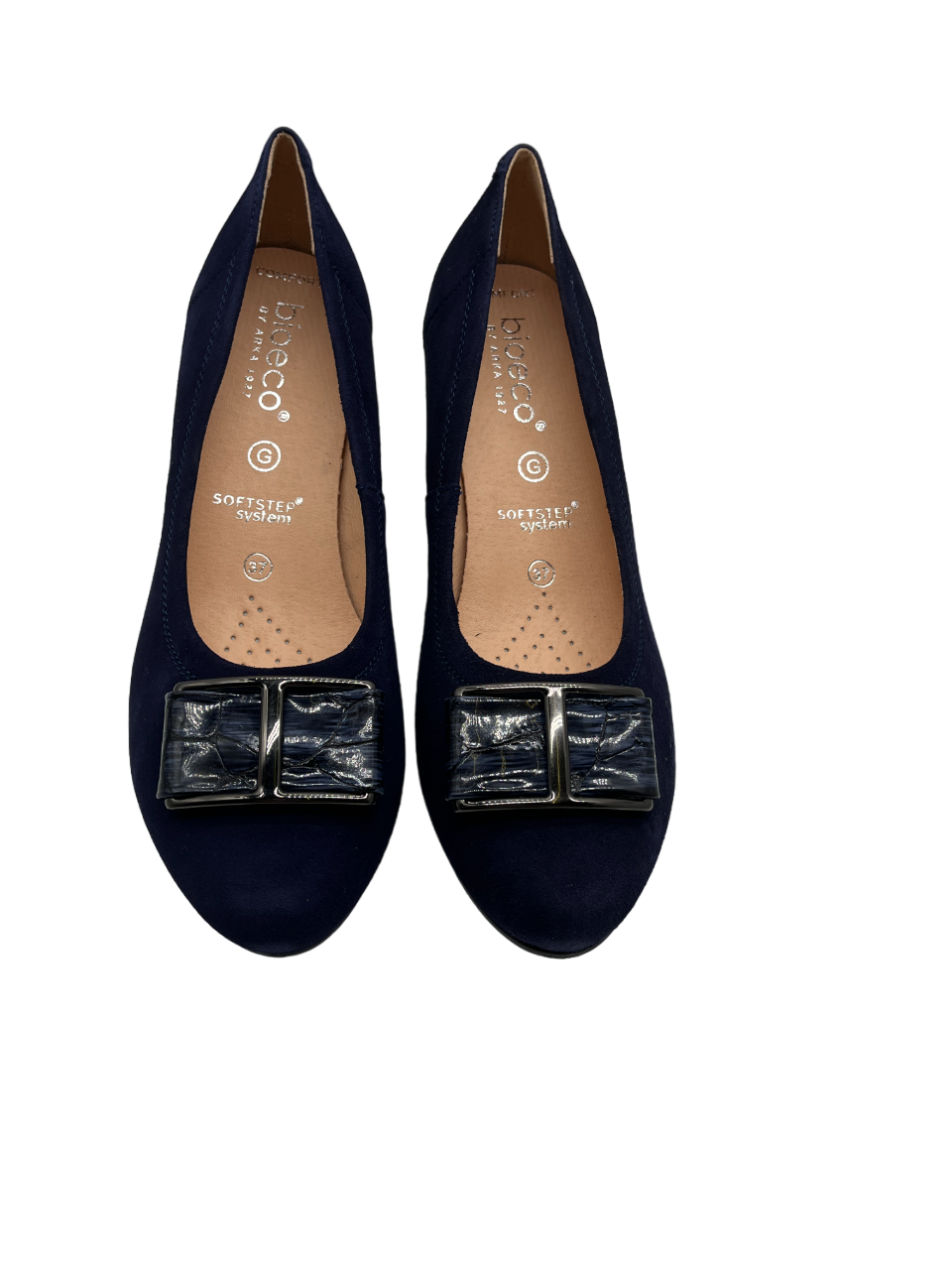 Bioeco by Arka 5754 1217+2307 Navy Suede Block Heels