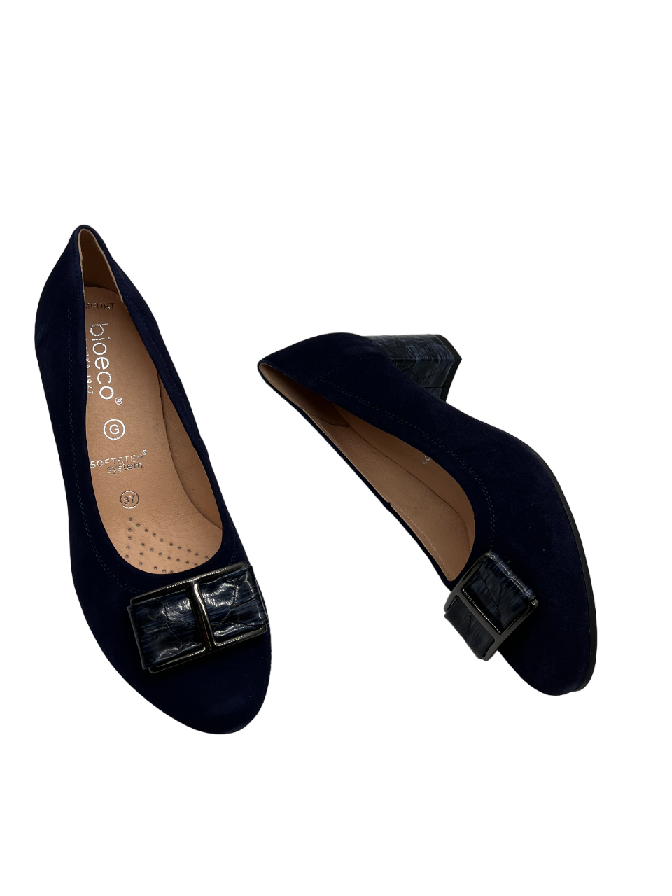 Bioeco by Arka 5754 1217+2307 Navy Suede Block Heels