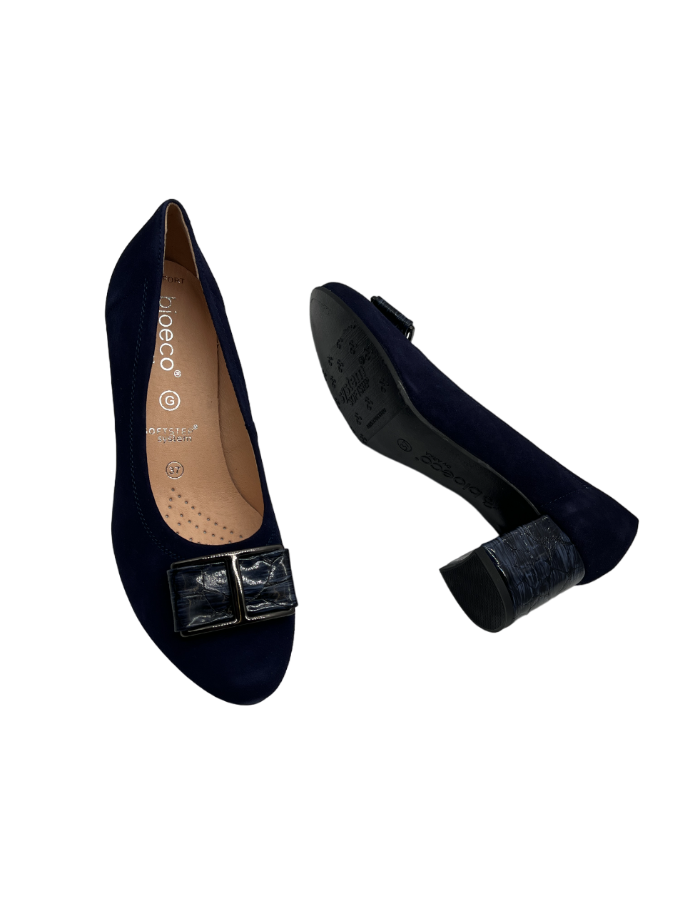Bioeco by Arka 5754 1217+2307 Navy Suede Block Heels