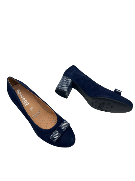 Bioeco by ARKA 5856 1217+1734 Navy Suede Court Shoes