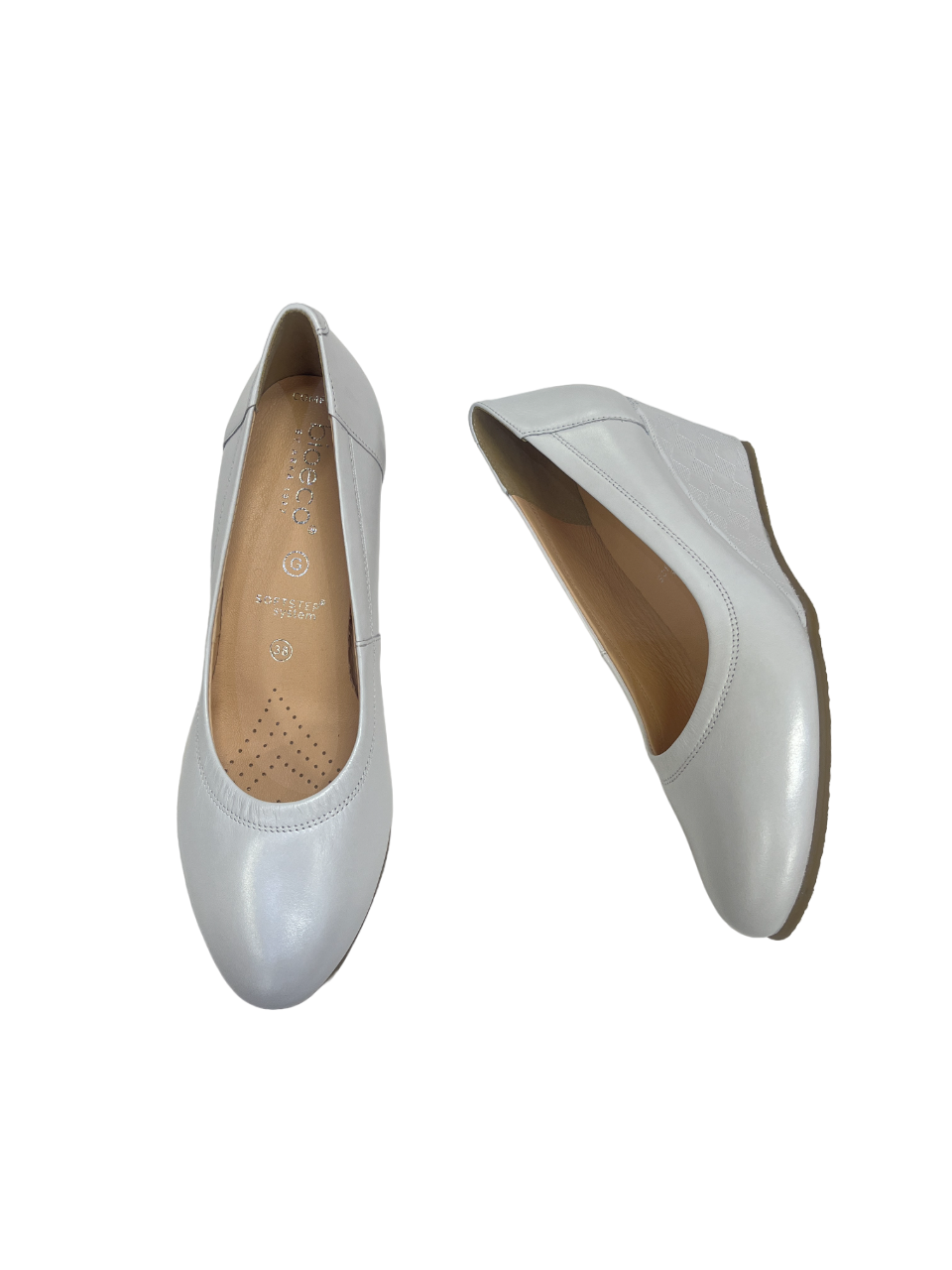 Bioeco by Arka 5899 2362+2414 White Leather Wedges