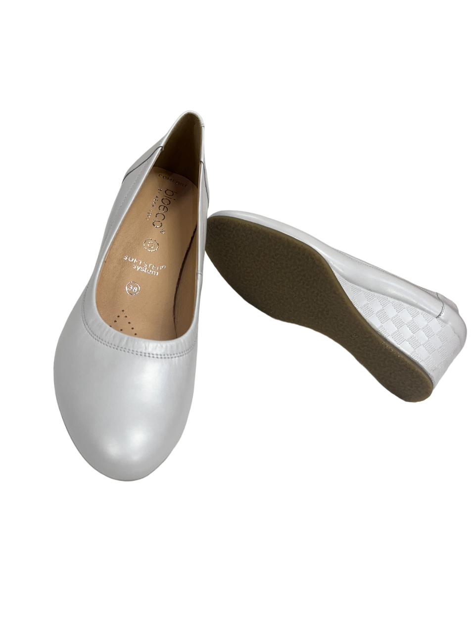 Bioeco by Arka 5899 2362+2414 White Leather Wedges