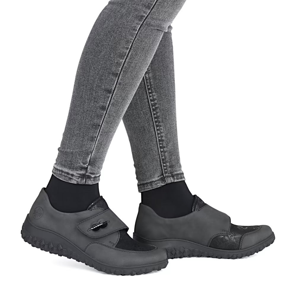 Rieker 59552-45 Anthracite H Fit Velcro Shoes