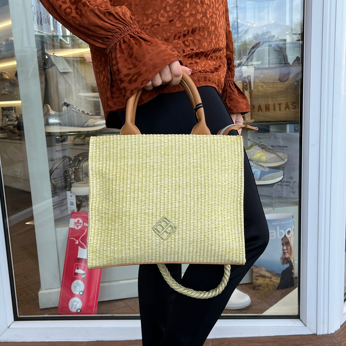 Pepe Moll 251303 Rafia Lime Handbag - Vegan
