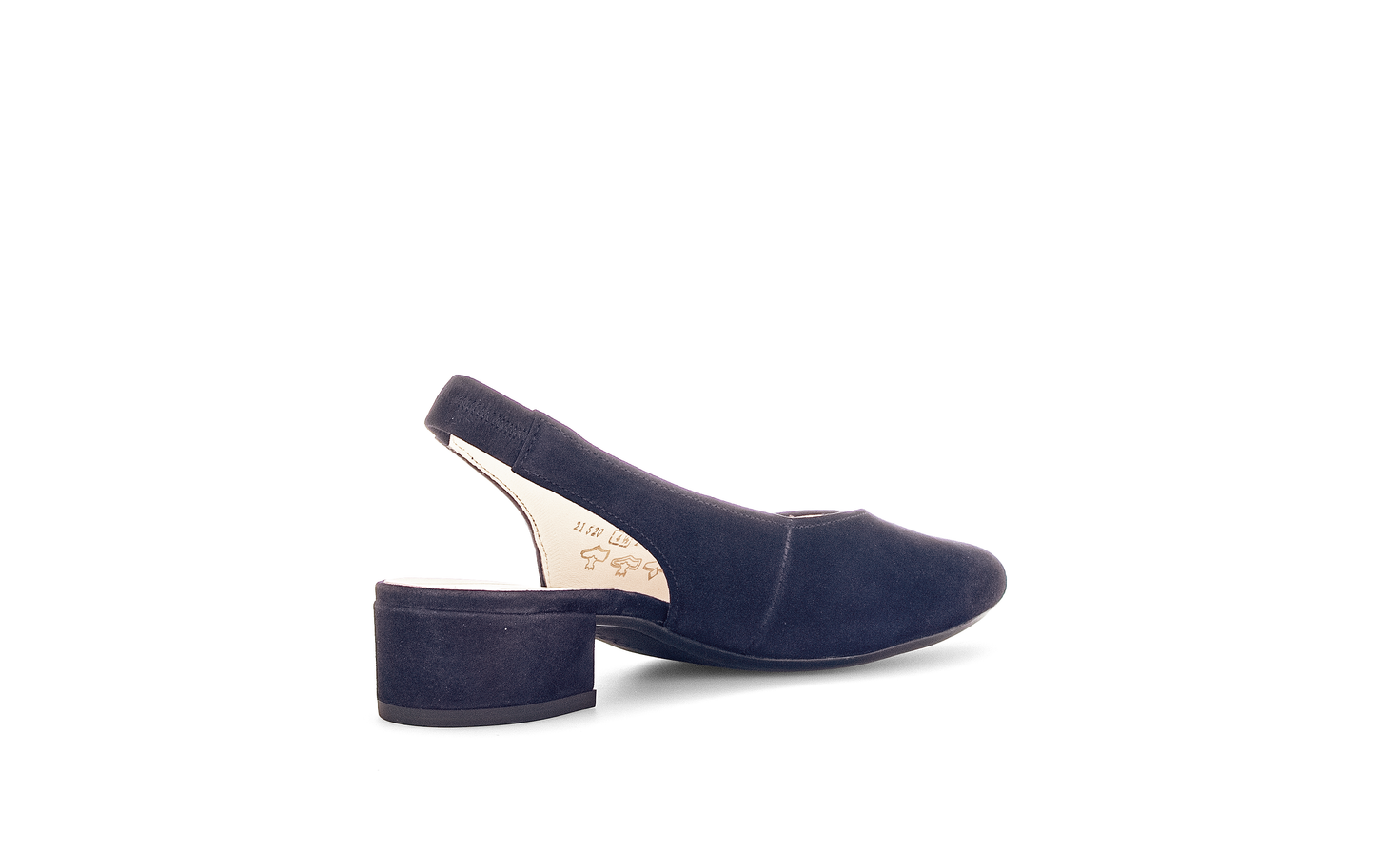 Gabor 61.520.16 Navy Slingback Low Block Heel Pumps