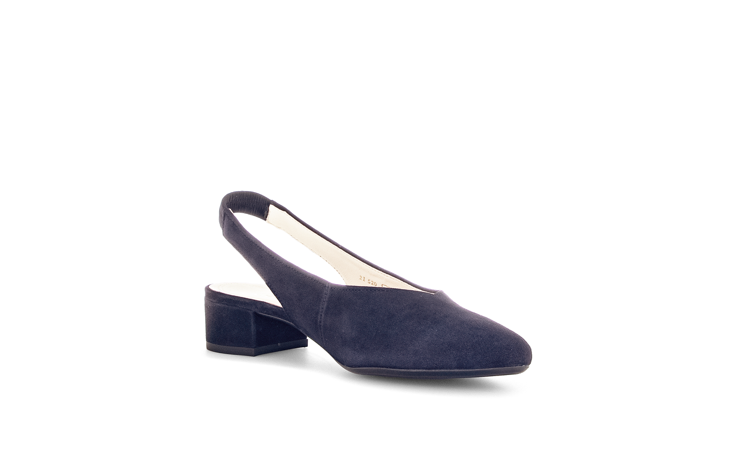 Gabor 61.520.16 Navy Slingback Low Block Heel Pumps