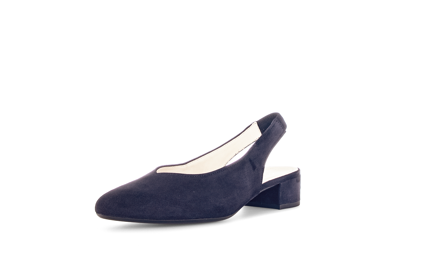 Gabor 61.520.16 Navy Slingback Low Block Heel Pumps