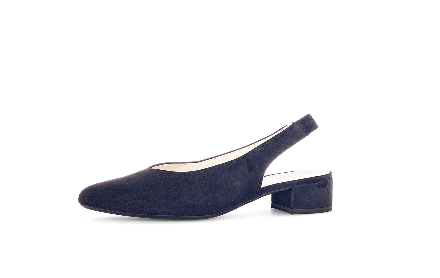 Gabor 61.520.16 Navy Slingback Low Block Heel Pumps