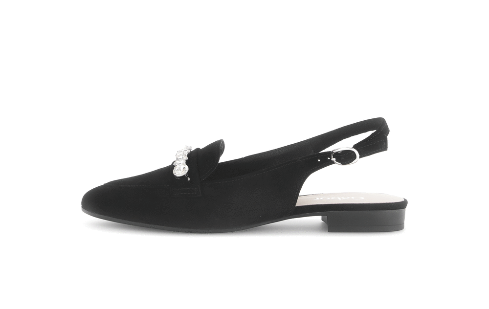 Gabor 61.531.17 Black Slingback Low Heel Pumps