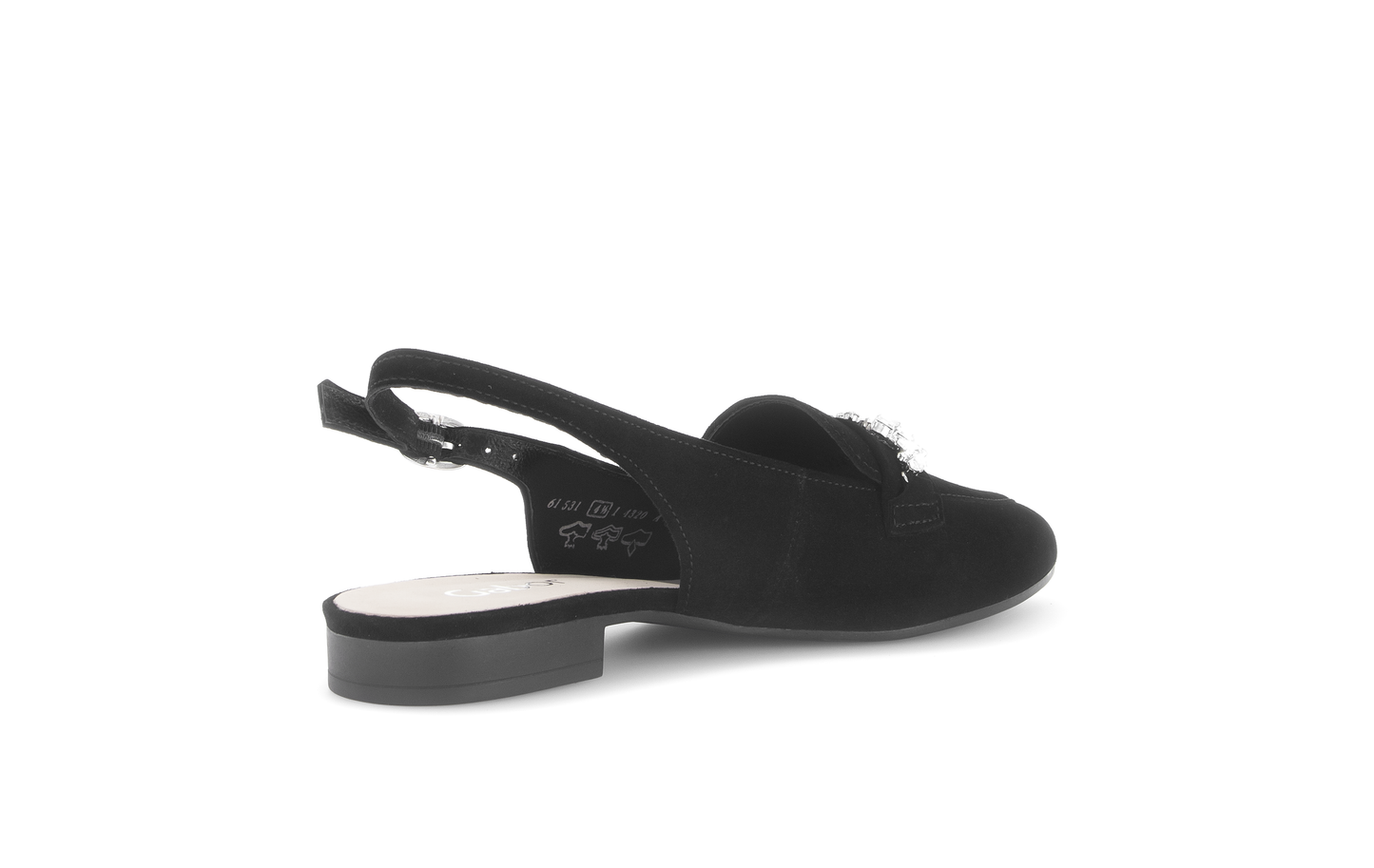 Gabor 61.531.17 Black Slingback Low Heel Pumps